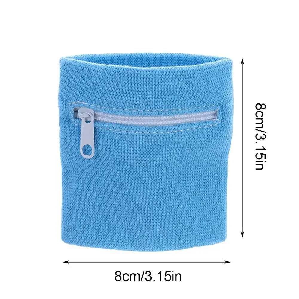 Sports Wristband Zipper Wrist Support Wallet Multifunction Gym Running Arm Band Bag Key Card Storage Bag Cycling Purse Sweatband
