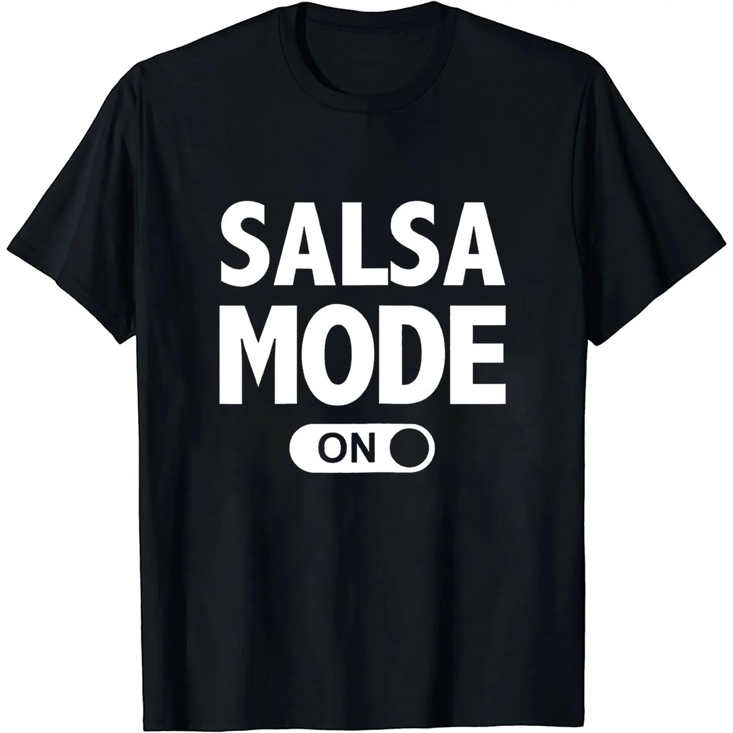 Salsa Mode Letter Graphic Polyester Breathable Tee Shirt Crew Neck Casual T Shirts