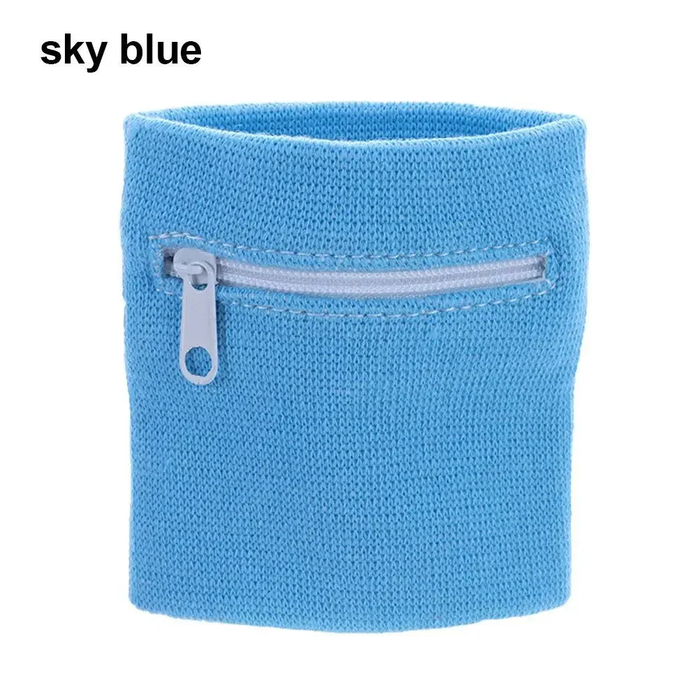 Sports Wristband Zipper Wrist Support Wallet Multifunction Gym Running Arm Band Bag Key Card Storage Bag Cycling Purse Sweatband