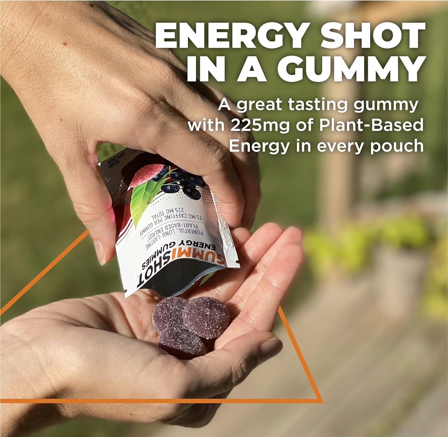 Energy Gummies, 225Mg of Plant-Based Caffeine Chews per Pouch, Long Lasting Energy Boosters, Elderberry, 10Ct (30 Gummies)